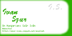ivan szur business card